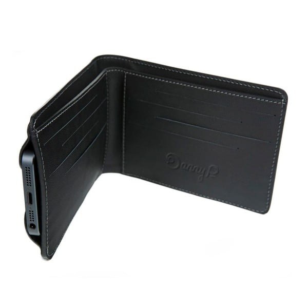 Danny P. skórzany portfel z kieszenią na iPhone 5S Black