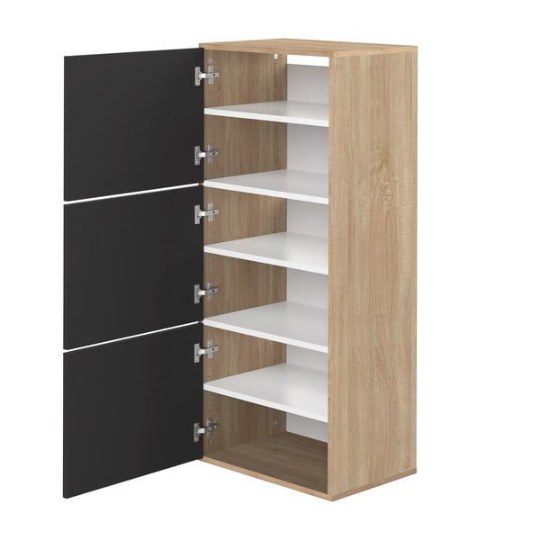 Czarna szafka na buty w dekorze dębu Bamboo – TemaHome -image-3