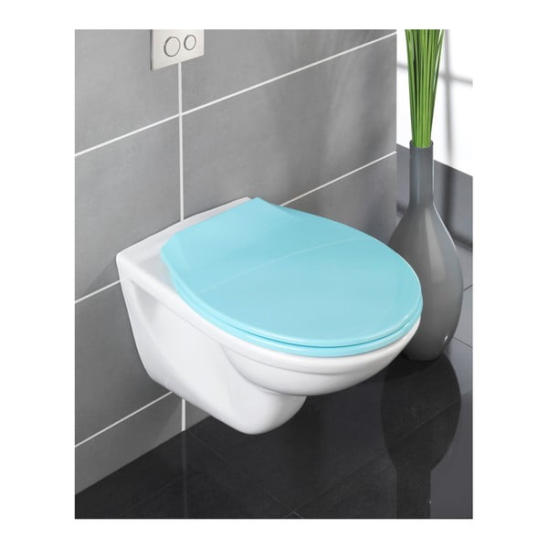 Niebieska deska sedesowa wolnoopadająca Wenko Kos, 44x37,5 cm-image-1