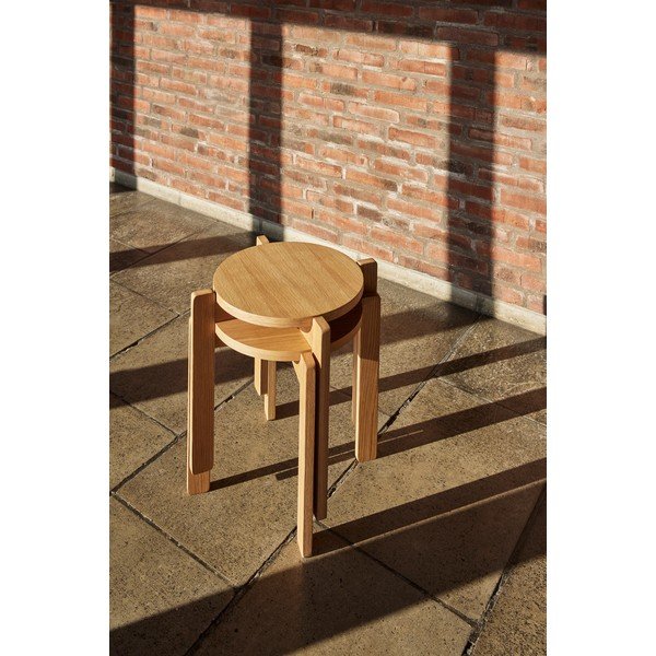 Stołek z drewna dębowego Always – Hübsch-image-1