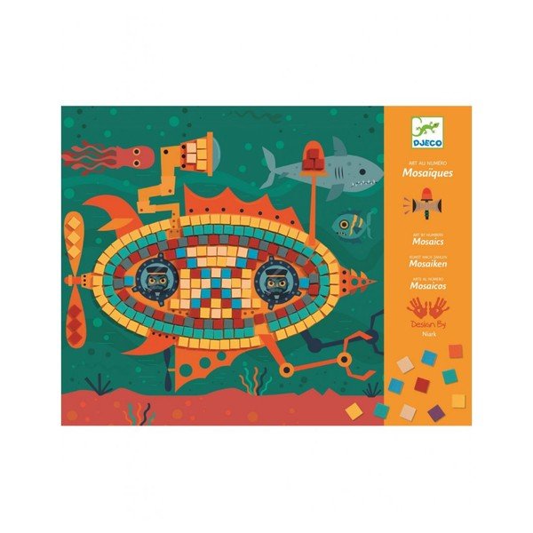 Kolorowa mozaika Djeco Maszyny w ruchu-image-1