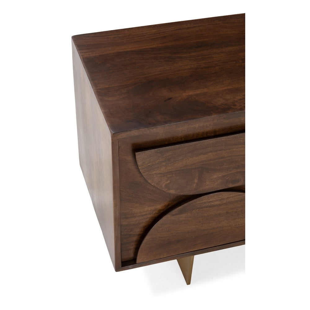 Brązowa szafka pod TV z litego drewna mango 145x55x40 cm Trisha – MOME (zdjęcie 5)