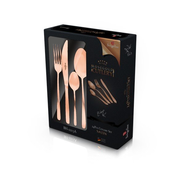 Sztućce ze stali nierdzewnej 24 szt. Rosegold Metallic Line – BerlingerHaus-image-3