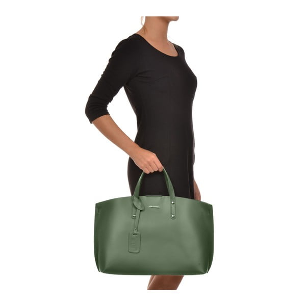 Zielona skórzana torebka Luisa Vannini Veronica-image-4