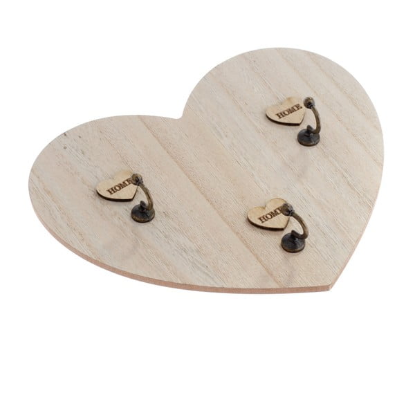 Tabliczka drewniana z haczykami na klucze w kształcie serca Dakls Ruseno