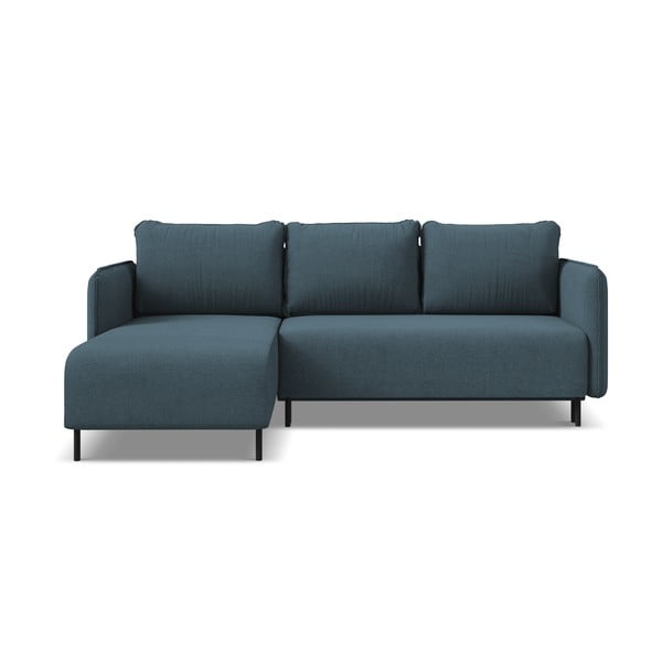 Niebieski rozkładany/ze schowkiem narożnik (lewostronny) Luana – Makamii