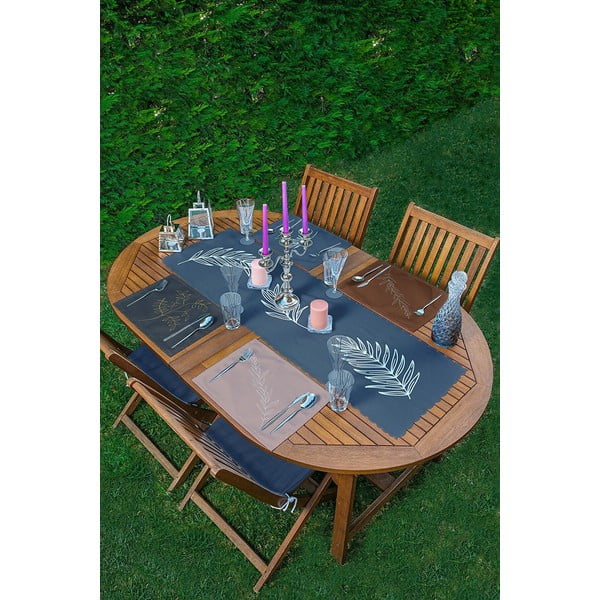 Zestaw 4 tekstylnych mat stołowych i bieżnika Minimalist Home World-image-1