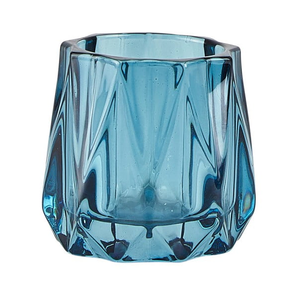 Niebieski świecznik szklany na tealight KJ Collection Diam, ⌀ 6,5 cm