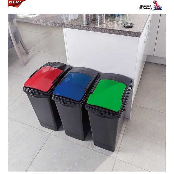 Czarny plastikowy kosz na śmieci 40 l – Addis-image-1