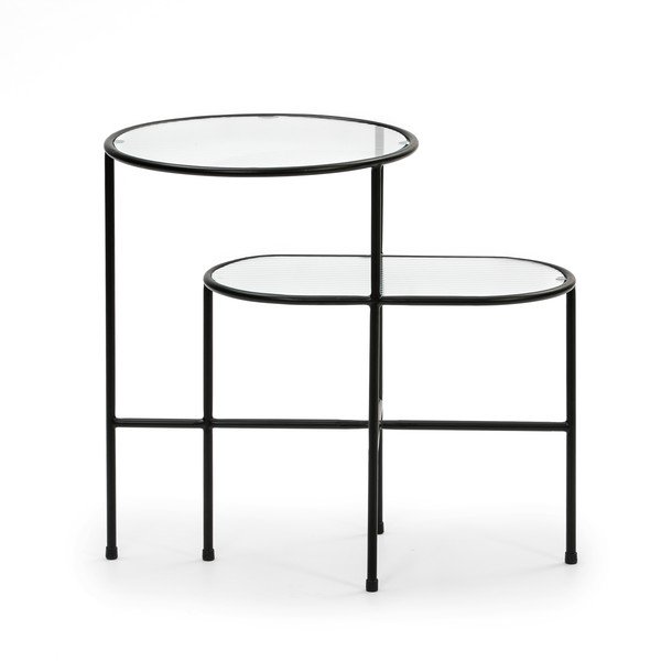 Czarny stolik ze szklanym blatem Teulat Nix-image-2