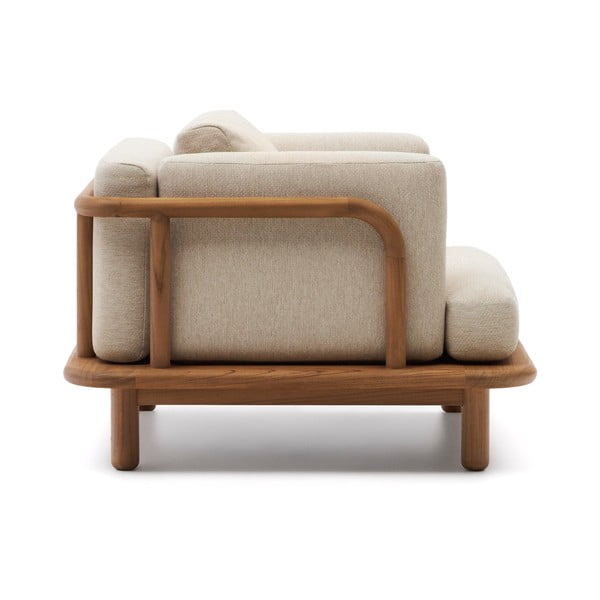 Beżowo-naturalny drewniany fotel ogrodowy Turqueta – Kave Home-image-3