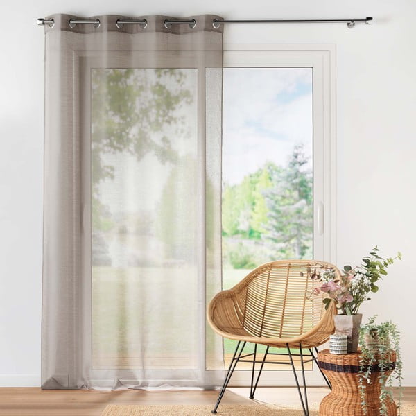 Brązowa firanka z woalu 140x240 cm Lissea – douceur d'intérieur-image-2