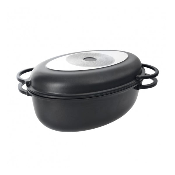 3-częściowa teflonowa brytfanna do zapiekania z wkładką i ze szklaną pokrywką Orion Al-image-2