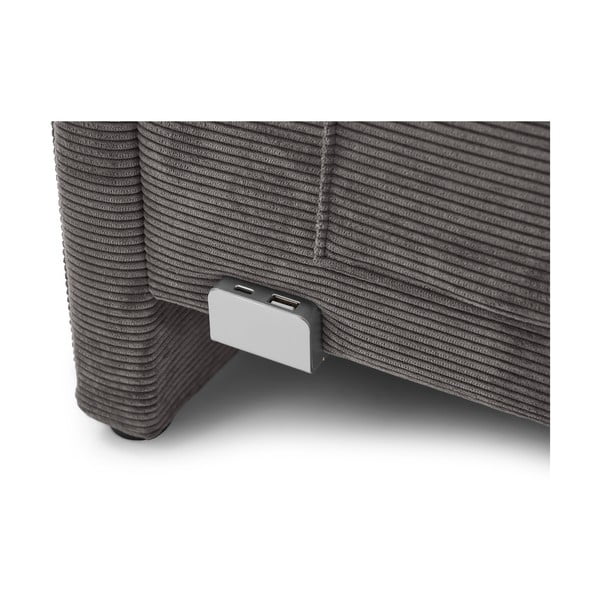 Antracytowe tapicerowane narożne łóżko dziecięce bez stelaża 90x200 cm Cool – Meise Möbel-image-4