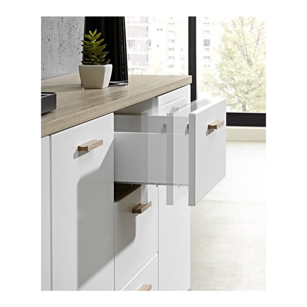 Biała 3-drzwiowa komoda z szufladami Germania Oslo-image-2