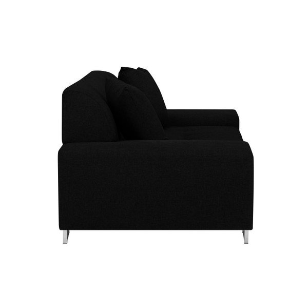 Czarna sofa z nóżkami w kolorze srebra Cosmopolitan Design Orlando, 220 cm-image-3