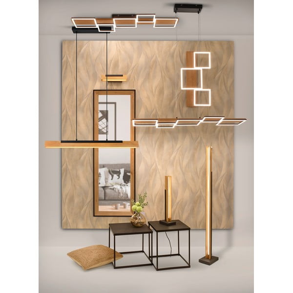 Czarno-naturalna lampa sufitowa LED ze ściemniaczem 44x115 cm Harper – Trio-image-1