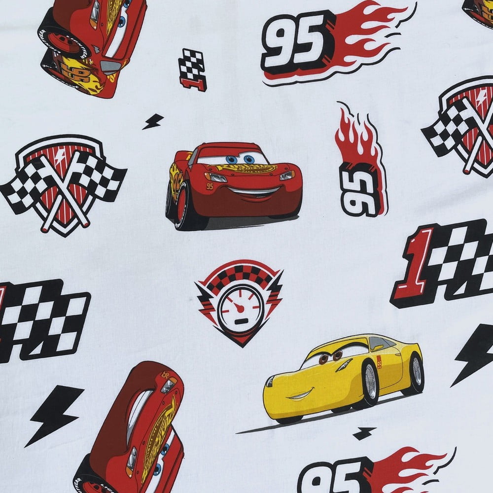 Bawełniane prześcieradło dziecięce z gumką 90x200 cm Cars "McQueen" – Jerry Fabrics (zdjęcie 3)