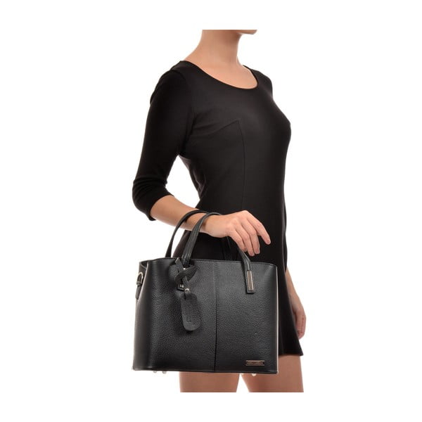 Czarna skórzana torebka Sofia Cardoni Lacy-image-4