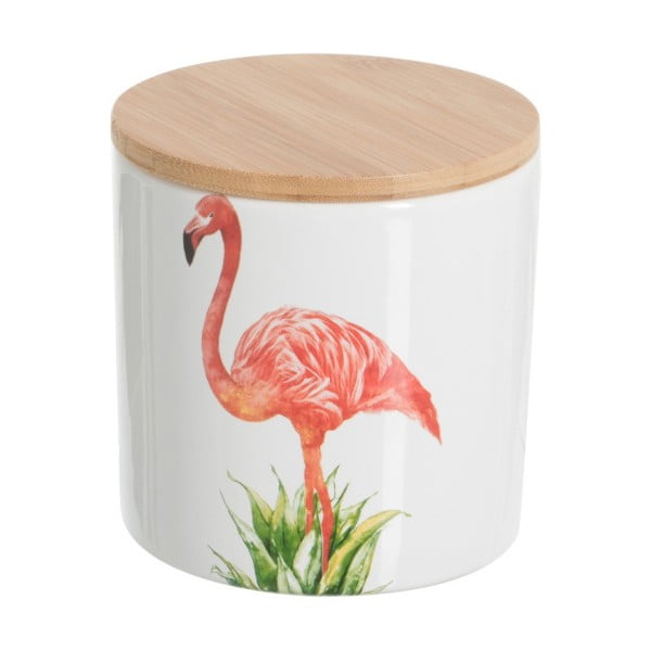 Pojemnik z przykrywką J-Line Flamingo, wys. 11 cm