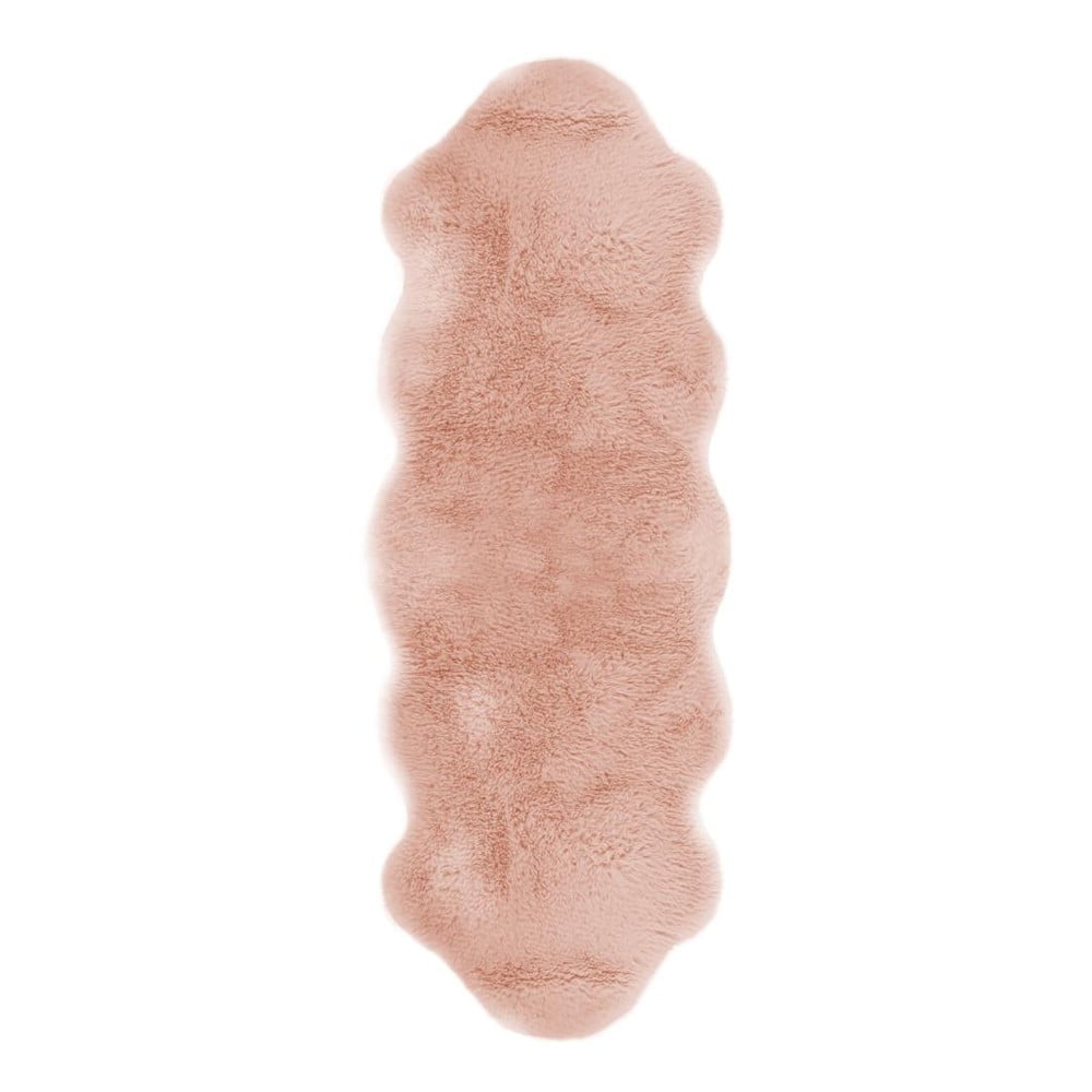 Różowa sztuczna skóra Tiseco Home Studio Lambskin, 60x180 cm