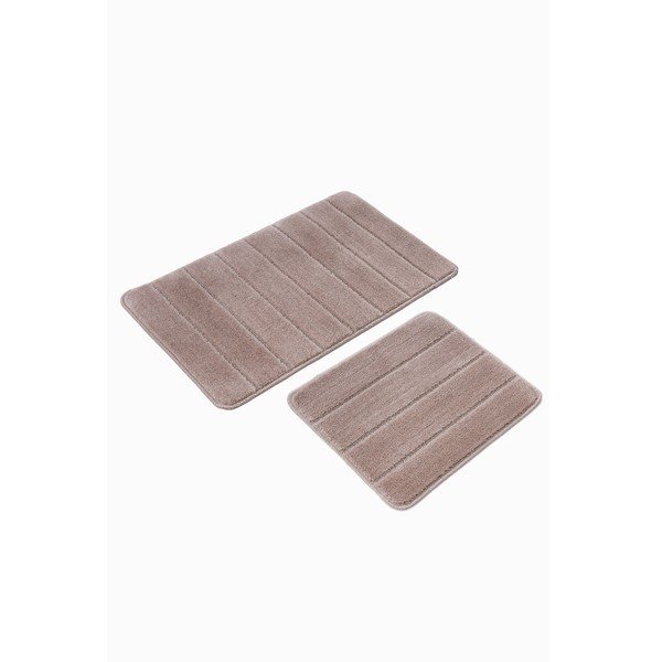 Brązowe dywaniki łazienkowe zestaw 2 szt. 50x80 cm Yeni Cizgli – Foutastic