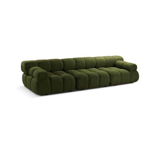 Zielona sofa modułowa z materiału bouclé 282 cm Bellis – Micadoni Home-image-3