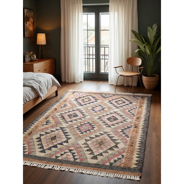 Szary dywan z juty tkany ręcznie 200x300 cm Roya Parsa – Elle Decoration-image-1