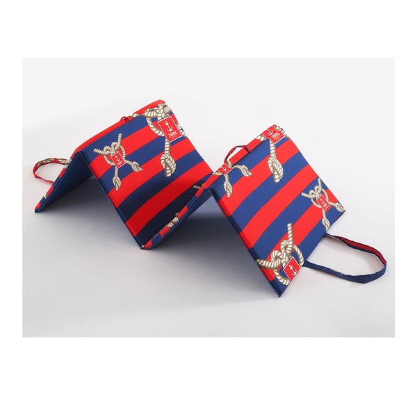 Czerwono-niebieska ogrodowa poduszka do siedzenia na leżak 49x137 cm   Ship Rope – B.E.S.-image-1