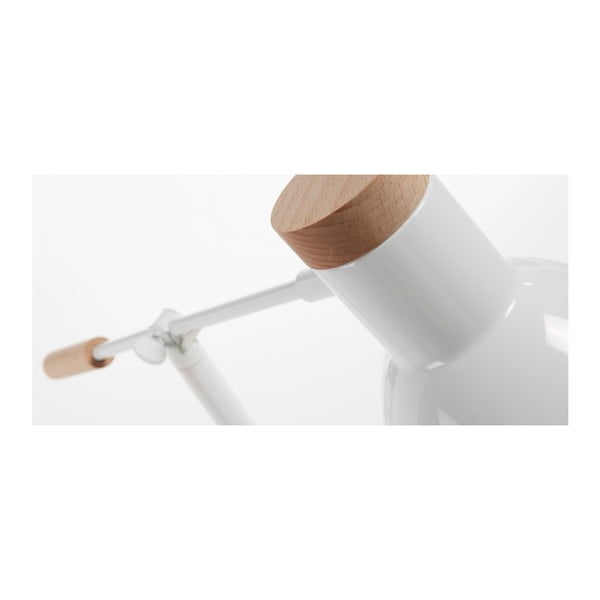 Biała lampa stołowa z litego drewna bukowego z metalowym kloszem (wysokość 54 cm) Tescarle – Kave Home-image-2
