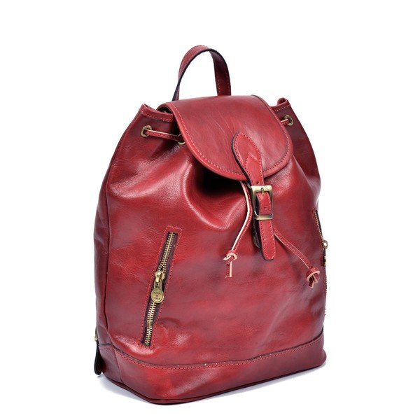 Czerwony skórzany plecak Sofia Cardoni Cindy-image-2