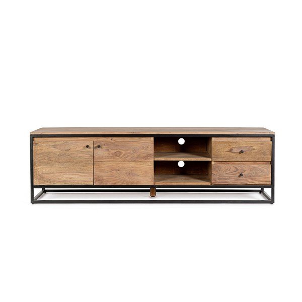 Szafka pod TV z litego drewna sheesham w naturalnym kolorze 175x50x45 cm Nartan – Bizzotto