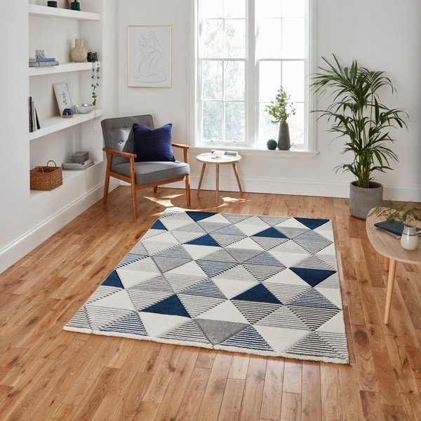 Niebiesko-szary dywan Think Rugs Brooklyn Geo, 160x220 cm-image-1