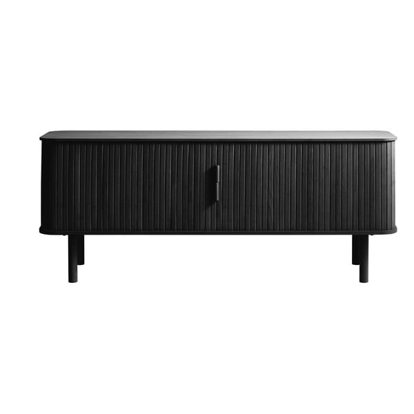 Czarna szafka pod TV w dekorze dębu 160x56 cm Cavo – Unique Furniture