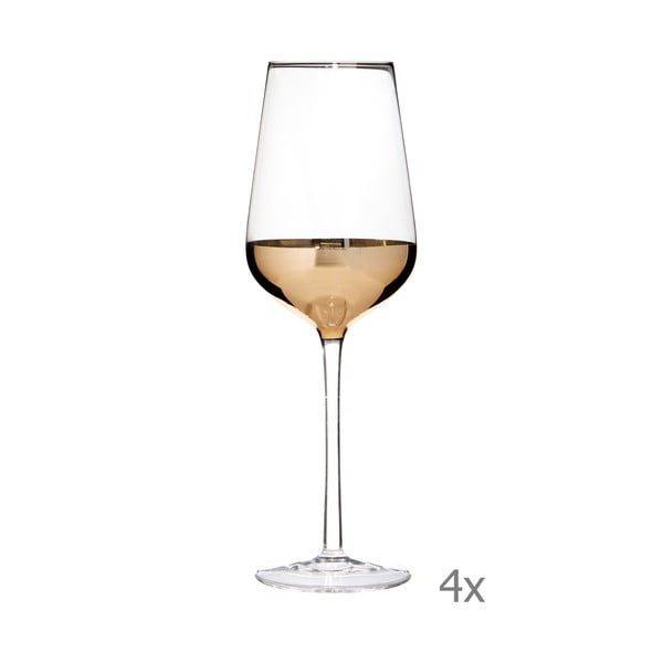 Zestaw 4 kieliszków do wina z detalami w kolorze złota Premier Housewares Horizon