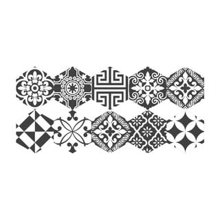 Zestaw 10 naklejek podłogowych Ambiance Hexagons Ginola, 20x18 cm