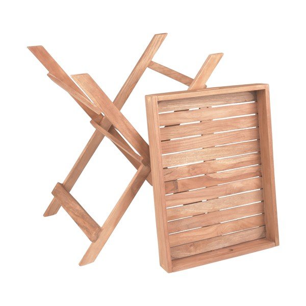 Stolik ogrodowy z litego drewna tekowego 29x39 cm Bacan – Garden Pleasure-image-2