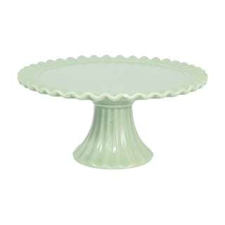 Zielona ceramiczna patera na tort Green Gate Elwin, ø 20 cm