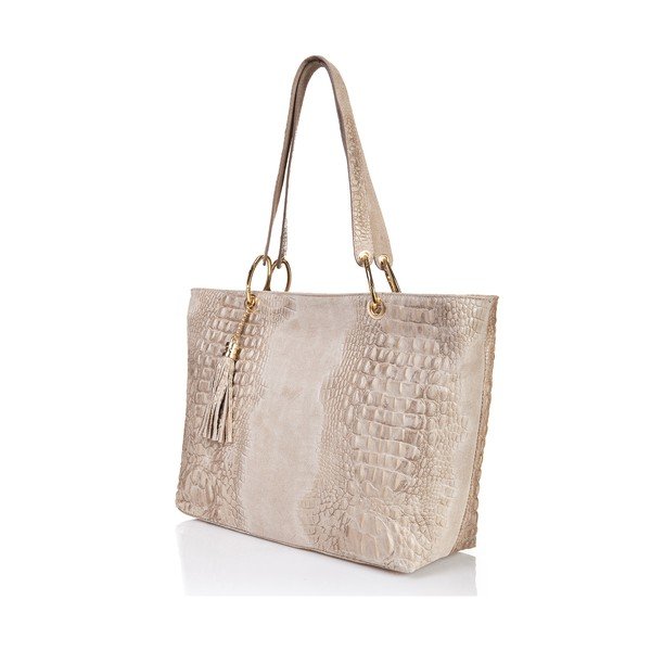 Brązowoszara torebka skórzana Massimo Castelli Ravenna-image-3