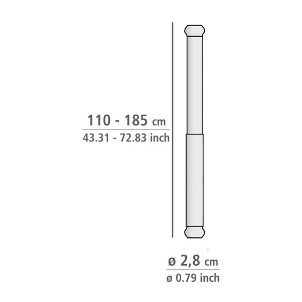 Czarny drążek teleskopowy do łazienki Wenko Luz, dł. 110-185 cm-image-3