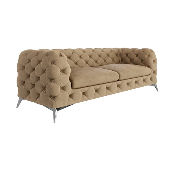 Jasnobrązowa aksamitna sofa 225 cm Chelsea – Ropez-image-1