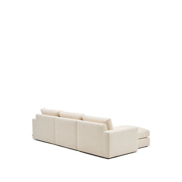 Beżowy narożnik z tkaniny szenilowej (lewostronny/z szezlongiem) Alea – Kave Home-image-4