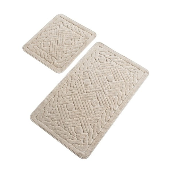 Zestaw 2 beżowych bawełnianych dywaników łazienkowych Confetti Bathmats Daniel Mink