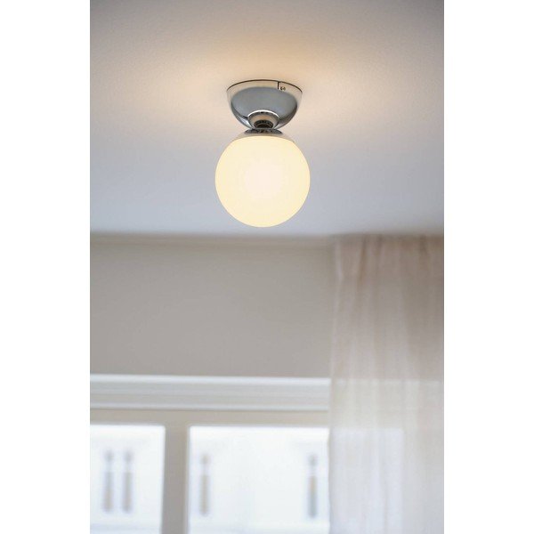 Biała/w kolorze srebra z połyskiem lampa sufitowa z opalowego szkła ø 15 cm Leah – Jotex-image-1