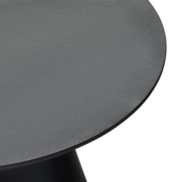 Czarno-ciemnoszary stolik z blatem w dekorze marmuru ø 80 cm Tango – Furnhouse-image-1