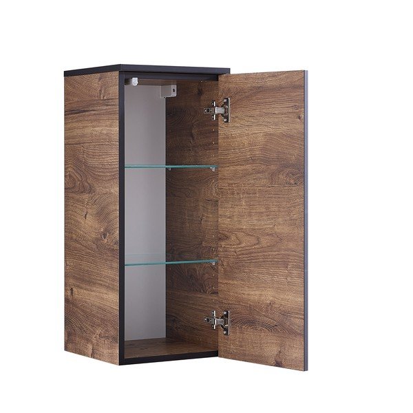 Brązowa wisząca szafka łazienkowa w dekorze dębu 30x72 cm Set 374 – Pelipal-image-2