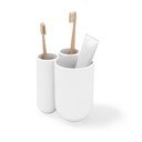 Biały plastikowy kubek na szczoteczki do zębów Touch – Umbra