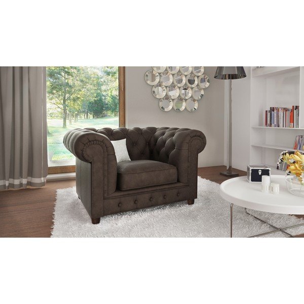 Ciemnobrązowy aksamitny fotel Cambridge – Ropez-image-1