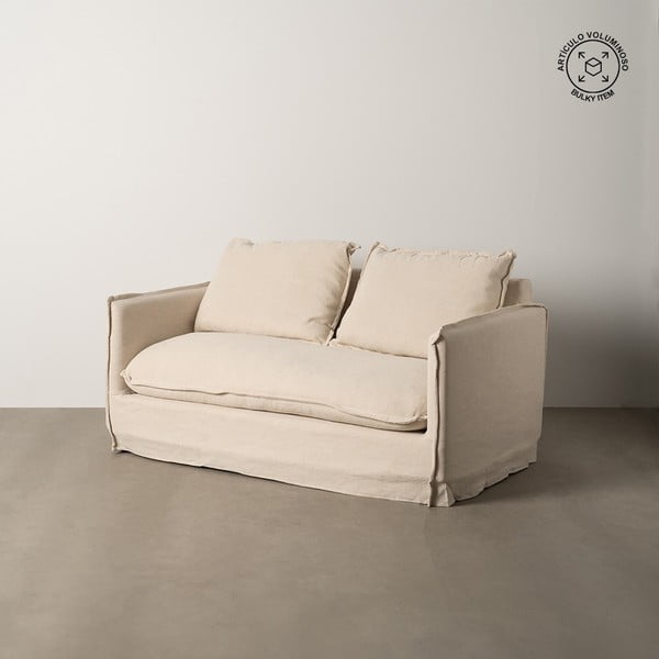 Kremowa lniana sofa 160 cm – Ixia-image-1