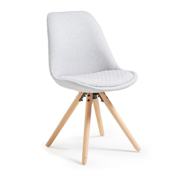 Jasnoszare krzesło z drewnianą konstrukcją La Forma Lars